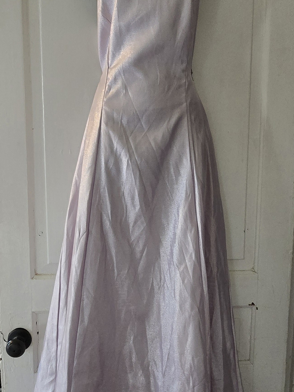Y2k Bari Jay Metallic Lilac Purple Rhinestone Floral Fairy Straps Cross Back 12